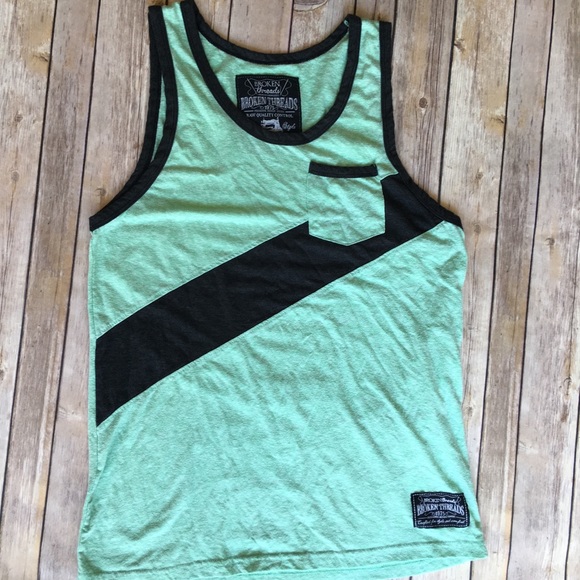 Broken Threads Other - Broken threads mint green muscle tank top